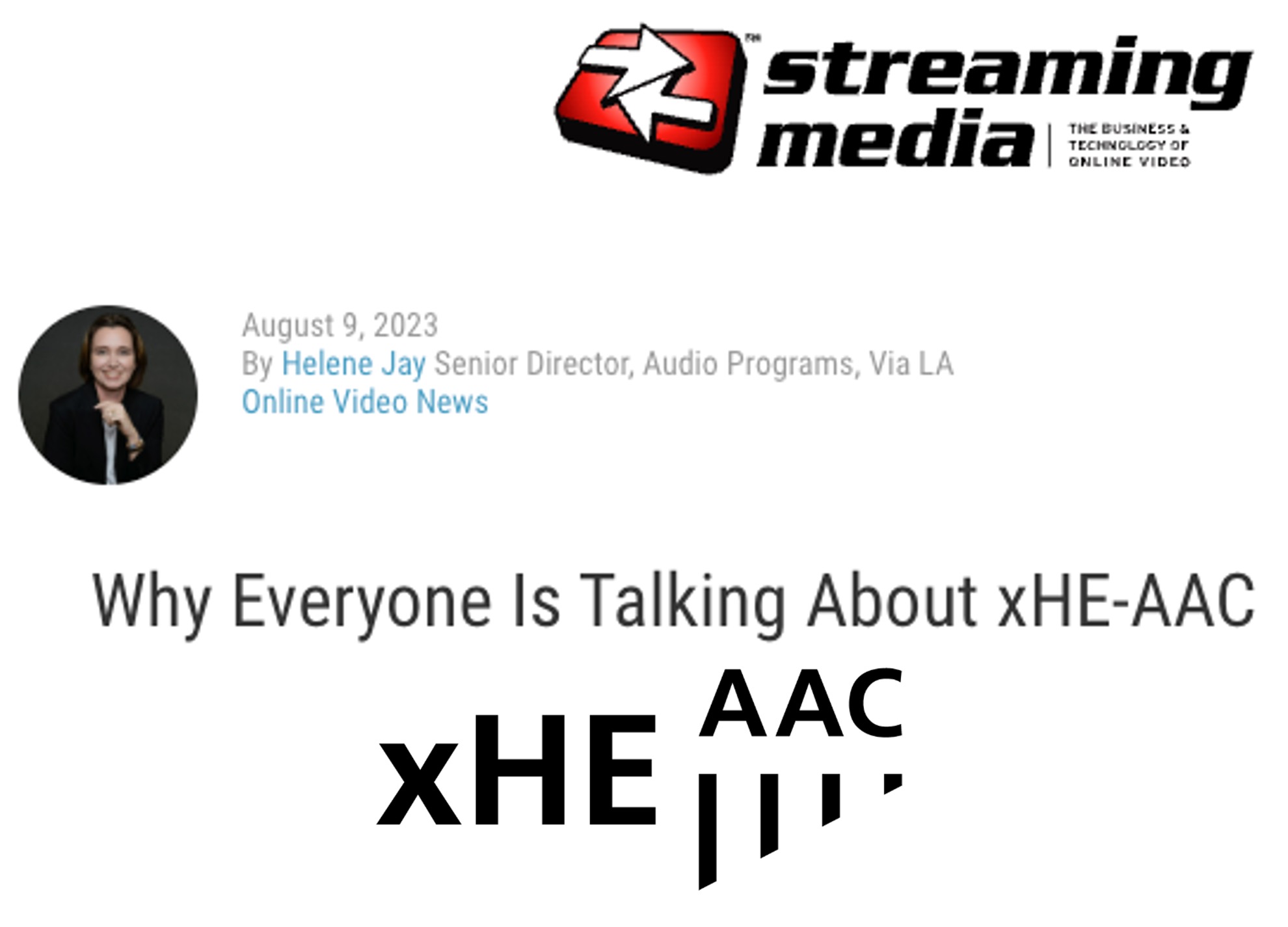 Streaming Media: Why Everyone Is Talking About xHE-AAC